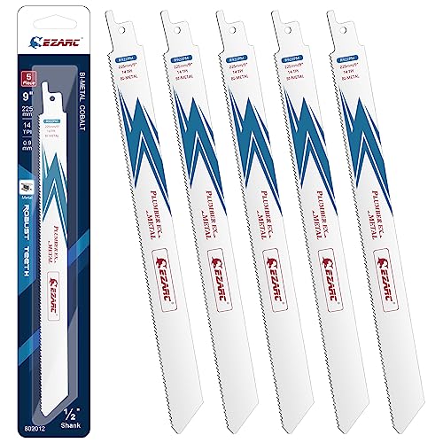 EZARC Säbelsägeblätter R922PM Metall Schneiden 225mm 14TPI （5 Stück） von EZARC