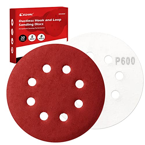 EZARC Schleifpapier Ø125mm, 30 Stück, Klett Schleifscheiben Körnung 600, Schleifblätter 8 Loch Rund für Exzenterschleifer EZARC Schleifpapier Ø125mm, 30 Stück, Klett Schleifscheiben Körnung 600, Schleifblätter 8 Loch Rund für Exzenterschleifer von EZARC