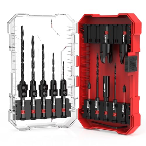 EZARC Senkbohrer-Set, 15 Stück konische Bohrer Senkbohrer mit 2 Holzlochbohrern 1/4" Sechskantschaft Schnellwechsel für Holzbearbeitung mit Aufbewahrungsbox. EZARC Senkbohrer-Set, 15 Stück konische Bohrer Senkbohrer mit 2 Holzlochbohrern 1/4" Sechskantschaft Schnellwechsel für Holzbearbeitung mit Aufbewahrungsbox. von EZARC