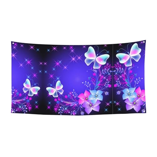 EZDLOWVBA Beauty-Flagge mit Schmetterlings-Druck, 4 Ösen, Ösen an jeder Ecke, Polyester-Banner, lustige Flaggen, 90 x 180 cm von EZDLOWVBA