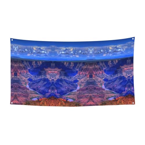 EZDLOWVBA Beauty Grand Canyon bedruckte Flagge, 4 Ösen, Ösen an jeder Ecke, Polyester-Banner, lustige Flaggen, 90 x 180 cm von EZDLOWVBA