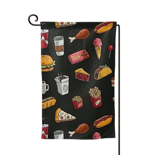 EZDLOWVBA Doppelseitige Premium-Gartenflagge mit Hühnerbein-Burger-Motiv, Gartenflaggen für Heimdekoration, doppelt genäht, 45,7 x 32,5 cm EZDLOWVBA Doppelseitige Premium-Gartenflagge mit Hühnerbein-Burger-Motiv, Gartenflaggen für Heimdekoration, doppelt genäht, 45,7 x 32,5 cm von EZDLOWVBA