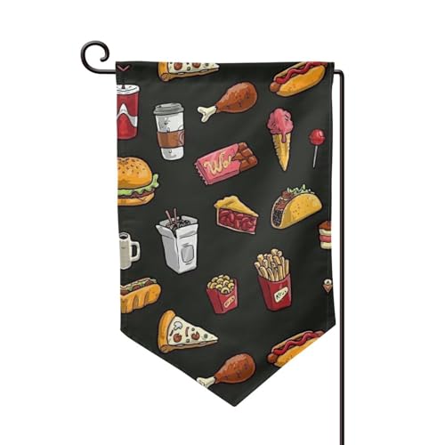 EZDLOWVBA Doppelseitige Premium-Gartenflagge mit Hühnerbein-Burger-Motiv, Gartenflaggen für Heimdekoration, doppelt genäht, 45,7 x 32,5 cm EZDLOWVBA Doppelseitige Premium-Gartenflagge mit Hühnerbein-Burger-Motiv, Gartenflaggen für Heimdekoration, doppelt genäht, 45,7 x 32,5 cm von EZDLOWVBA