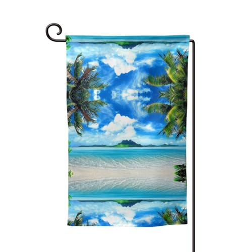 EZDLOWVBA Doppelseitige Premium-Gartenflagge mit Strandpalmen-Druck, Gartenflaggen für Heimdekoration, doppelt genäht, 45,7 x 32,8 cm EZDLOWVBA Doppelseitige Premium-Gartenflagge mit Strandpalmen-Druck, Gartenflaggen für Heimdekoration, doppelt genäht, 45,7 x 32,8 cm von EZDLOWVBA