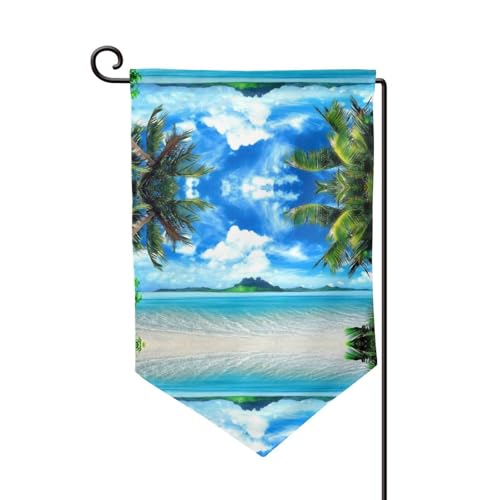 EZDLOWVBA Doppelseitige Premium-Gartenflagge mit Strandpalmen-Druck, Gartenflaggen für Heimdekoration, doppelt genäht, 45,7 x 32,8 cm EZDLOWVBA Doppelseitige Premium-Gartenflagge mit Strandpalmen-Druck, Gartenflaggen für Heimdekoration, doppelt genäht, 45,7 x 32,8 cm von EZDLOWVBA