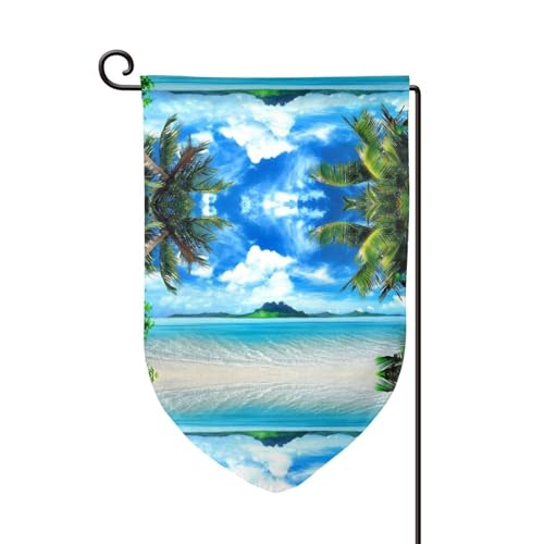 EZDLOWVBA Doppelseitige Premium-Gartenflagge mit Strandpalmen-Druck, Gartenflaggen für Heimdekoration, doppelt genäht, 45,7 x 32,8 cm EZDLOWVBA Doppelseitige Premium-Gartenflagge mit Strandpalmen-Druck, Gartenflaggen für Heimdekoration, doppelt genäht, 45,7 x 32,8 cm von EZDLOWVBA