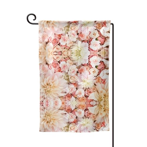 EZDLOWVBA Doppelseitige Premium-Gartenflagge mit weißem und rosa Blumendruck, Gartenflaggen für Heimdekoration, doppelt genäht, 45,7 x 32,8 cm EZDLOWVBA Doppelseitige Premium-Gartenflagge mit weißem und rosa Blumendruck, Gartenflaggen für Heimdekoration, doppelt genäht, 45,7 x 32,8 cm von EZDLOWVBA