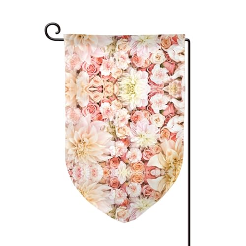EZDLOWVBA Doppelseitige Premium-Gartenflagge mit weißem und rosa Blumendruck, Gartenflaggen für Heimdekoration, doppelt genäht, 45,7 x 32,8 cm EZDLOWVBA Doppelseitige Premium-Gartenflagge mit weißem und rosa Blumendruck, Gartenflaggen für Heimdekoration, doppelt genäht, 45,7 x 32,8 cm von EZDLOWVBA