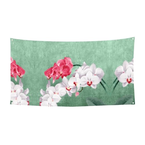 EZDLOWVBA Flagge mit Blumendruck, 4 Ösen, Ösen an jeder Ecke, Polyester-Banner, lustige Flaggen, 90 x 180 cm von EZDLOWVBA