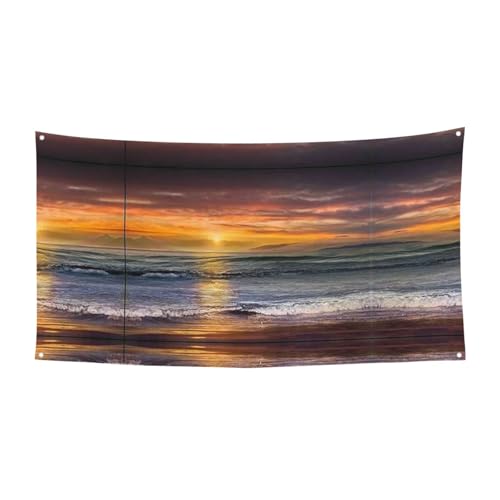 EZDLOWVBA Flagge mit Sonnenuntergang-Stranddruck, 4 Ösen, Ösen an jeder Ecke, Polyester-Banner, lustige Flaggen, 90 x 180 cm EZDLOWVBA Flagge mit Sonnenuntergang-Stranddruck, 4 Ösen, Ösen an jeder Ecke, Polyester-Banner, lustige Flaggen, 90 x 180 cm von EZDLOWVBA