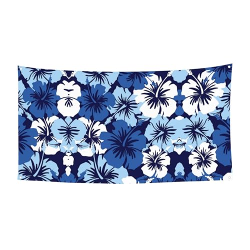 EZDLOWVBA Flagge mit blauem Hibiskusdruck, 4 Ösen, Ösen an jeder Ecke, Polyester-Banner, lustige Flaggen, 90 x 180 cm EZDLOWVBA Flagge mit blauem Hibiskusdruck, 4 Ösen, Ösen an jeder Ecke, Polyester-Banner, lustige Flaggen, 90 x 180 cm von EZDLOWVBA