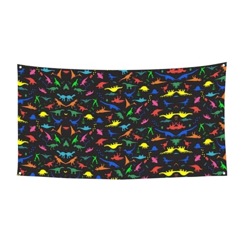 EZDLOWVBA Flagge mit niedlichem Dinosa-Druck, 4 Ösen, Ösen an jeder Ecke, Polyester-Banner, lustige Flaggen, 90 x 180 cm EZDLOWVBA Flagge mit niedlichem Dinosa-Druck, 4 Ösen, Ösen an jeder Ecke, Polyester-Banner, lustige Flaggen, 90 x 180 cm von EZDLOWVBA