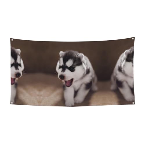 EZDLOWVBA Flagge mit niedlichem Welpen-Druck, 4 Ösen, Ösen an jeder Ecke, Polyester-Banner, lustige Flaggen, 90 x 180 cm EZDLOWVBA Flagge mit niedlichem Welpen-Druck, 4 Ösen, Ösen an jeder Ecke, Polyester-Banner, lustige Flaggen, 90 x 180 cm von EZDLOWVBA