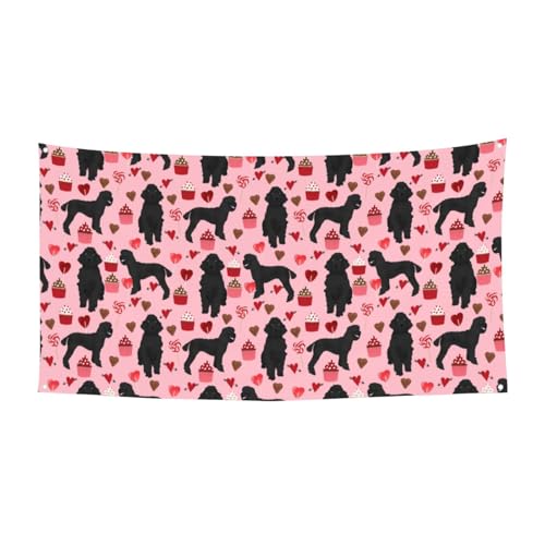 EZDLOWVBA Flagge mit rosa Pudel-Aufdruck, 4 Ösen, Ösen an jeder Ecke, Polyester-Banner, lustige Flaggen, 90 x 180 cm EZDLOWVBA Flagge mit rosa Pudel-Aufdruck, 4 Ösen, Ösen an jeder Ecke, Polyester-Banner, lustige Flaggen, 90 x 180 cm von EZDLOWVBA