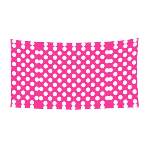 EZDLOWVBA Flagge mit rosa Punkten, 4 Ösen, Ösen an jeder Ecke, Polyester-Banner, lustige Flaggen, 90 x 180 cm von EZDLOWVBA