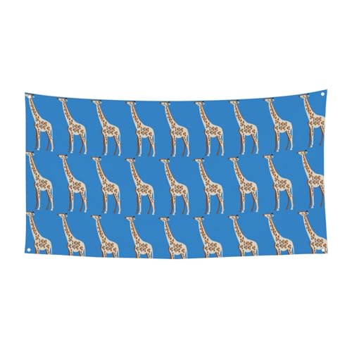 EZDLOWVBA Gepunktete Giraffen-Flagge, 4 Ösen, Ösen an jeder Ecke, Polyester-Banner, lustige Flaggen, 90 x 180 cm von EZDLOWVBA