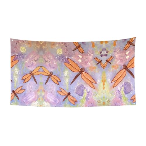 EZDLOWVBA Handbemalte Libellen-Flagge, 4 Ösen, Ösen an jeder Ecke, Polyester-Banner, lustige Flaggen, 90 x 180 cm EZDLOWVBA Handbemalte Libellen-Flagge, 4 Ösen, Ösen an jeder Ecke, Polyester-Banner, lustige Flaggen, 90 x 180 cm von EZDLOWVBA