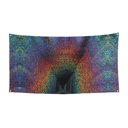 EZDLOWVBA Holografische Dreams-Flagge, 4 Ösen, Ösen an jeder Ecke, Polyester-Banner, lustige Flaggen, 90 x 180 cm von EZDLOWVBA