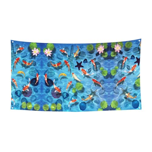 EZDLOWVBA Japanische Flagge mit rotem Karpfen-Druck, 4 Ösen, Ösen an jeder Ecke, Polyester-Banner, lustige Flaggen, 90 x 180 cm EZDLOWVBA Japanische Flagge mit rotem Karpfen-Druck, 4 Ösen, Ösen an jeder Ecke, Polyester-Banner, lustige Flaggen, 90 x 180 cm von EZDLOWVBA