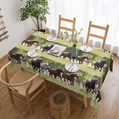 EZDLOWVBA Rechteckige Tischdecke mit Pferdemotiv, abwischbar, wasserabweisend, Tischdecke für Zuhause, Esszimmer, Küche, Party, 137 x 183 cm EZDLOWVBA Rechteckige Tischdecke mit Pferdemotiv, abwischbar, wasserabweisend, Tischdecke für Zuhause, Esszimmer, Küche, Party, 137 x 183 cm von EZDLOWVBA