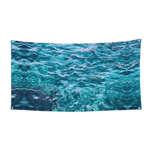 EZDLOWVBA Schöne Flagge mit Meeresoberflächen-Druck, 4 Ösen, Ösen an jeder Ecke, Polyester-Banner, lustige Flaggen, 90 x 180 cm von EZDLOWVBA