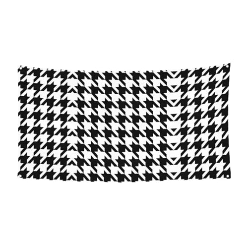 EZDLOWVBA Schwarze Flagge mit Hahnentrittmuster, 4 Ösen, Ösen an jeder Ecke, Polyester-Banner, lustige Flaggen, 90 x 180 cm EZDLOWVBA Schwarze Flagge mit Hahnentrittmuster, 4 Ösen, Ösen an jeder Ecke, Polyester-Banner, lustige Flaggen, 90 x 180 cm von EZDLOWVBA