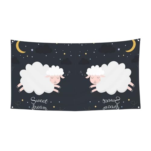 EZDLOWVBA Sweet Dream bedruckte Flagge, 4 Ösen, Ösen an jeder Ecke, Polyester-Banner, lustige Flaggen, 90 x 180 cm EZDLOWVBA Sweet Dream bedruckte Flagge, 4 Ösen, Ösen an jeder Ecke, Polyester-Banner, lustige Flaggen, 90 x 180 cm von EZDLOWVBA