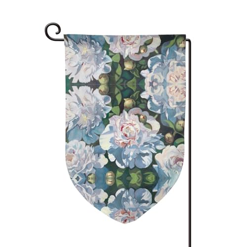 EZDLOWVBA Weiße Pfingstrosen-Druck, doppelseitige Premium-Gartenflagge, Gartenflaggen für Heimdekoration, doppelt genäht, 45,7 x 32,8 cm EZDLOWVBA Weiße Pfingstrosen-Druck, doppelseitige Premium-Gartenflagge, Gartenflaggen für Heimdekoration, doppelt genäht, 45,7 x 32,8 cm von EZDLOWVBA