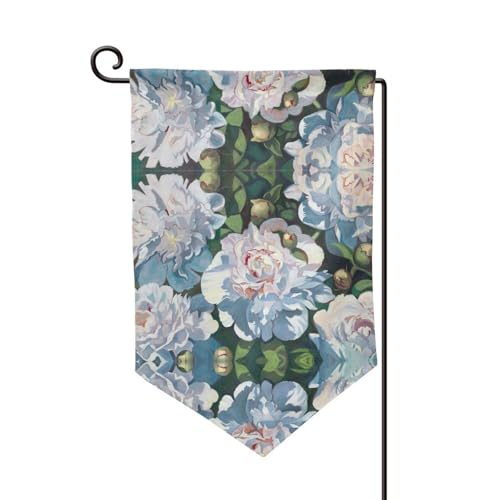 EZDLOWVBA Weiße Pfingstrosen-Druck, doppelseitige Premium-Gartenflagge, Gartenflaggen für Heimdekoration, doppelt genäht, 45,7 x 32,8 cm EZDLOWVBA Weiße Pfingstrosen-Druck, doppelseitige Premium-Gartenflagge, Gartenflaggen für Heimdekoration, doppelt genäht, 45,7 x 32,8 cm von EZDLOWVBA