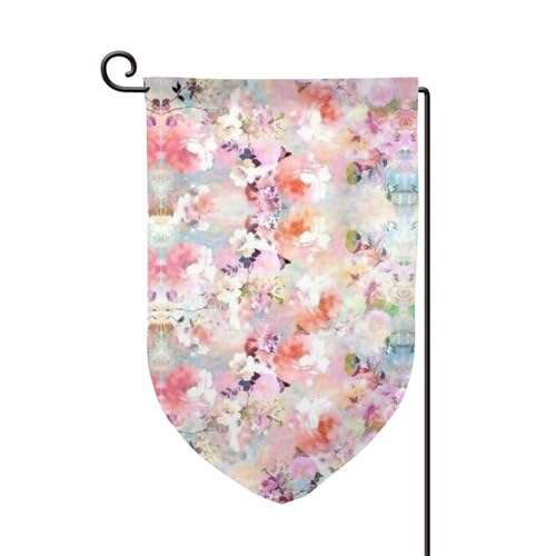 EZDLOWVBA Wunderschöne doppelseitige Premium-Gartenflagge mit rosa Blumendruck, Gartenflaggen für Heimdekoration, doppelt genäht, 45,7 x 32,8 cm EZDLOWVBA Wunderschöne doppelseitige Premium-Gartenflagge mit rosa Blumendruck, Gartenflaggen für Heimdekoration, doppelt genäht, 45,7 x 32,8 cm von EZDLOWVBA