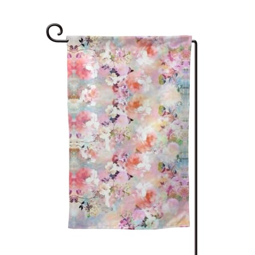 EZDLOWVBA Wunderschöne doppelseitige Premium-Gartenflagge mit rosa Blumendruck, Gartenflaggen für Heimdekoration, doppelt genäht, 45,7 x 32,8 cm EZDLOWVBA Wunderschöne doppelseitige Premium-Gartenflagge mit rosa Blumendruck, Gartenflaggen für Heimdekoration, doppelt genäht, 45,7 x 32,8 cm von EZDLOWVBA