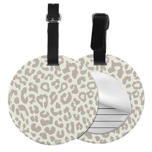 Gepäckanhänger, rund, Leder, Leopardenmuster, Braun, 1/2 Stück, Reisekoffer-Etiketten mit Privatsphäre, Namens- und Adresskarte Gepäckanhänger, rund, Leder, Leopardenmuster, Braun, 1/2 Stück, Reisekoffer-Etiketten mit Privatsphäre, Namens- und Adresskarte von EZDLOWVBA