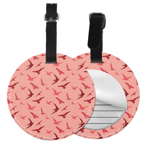Gepäckanhänger mit Cartoon-Vogel-Druck, rund, Leder, Reisekoffer-Etiketten mit Privatsphäre, Name, Adresskarte, 1/2 Stück Gepäckanhänger mit Cartoon-Vogel-Druck, rund, Leder, Reisekoffer-Etiketten mit Privatsphäre, Name, Adresskarte, 1/2 Stück von EZDLOWVBA