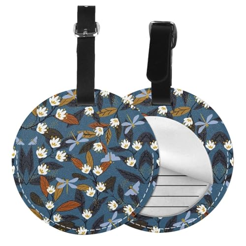 Gepäckanhänger mit Wildnatur-Druck, rund, Leder, Reisekoffer-Etiketten mit Sichtschutz, Name, Adresskarte, 1/2 Stück Gepäckanhänger mit Wildnatur-Druck, rund, Leder, Reisekoffer-Etiketten mit Sichtschutz, Name, Adresskarte, 1/2 Stück von EZDLOWVBA