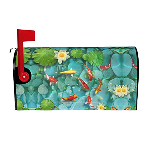 Japanischer hübscher roter Karpfenfisch-Druck, wasserdicht, UV-beständig, robuster Briefkastenschutz für den Außenbereich, passend für Standard-UK/EU-Mailboxen, 53,3 x 45,7 cm, 64,8 x 53,3 cm Japanischer hübscher roter Karpfenfisch-Druck, wasserdicht, UV-beständig, robuster Briefkastenschutz für den Außenbereich, passend für Standard-UK/EU-Mailboxen, 53,3 x 45,7 cm, 64,8 x 53,3 cm von EZDLOWVBA
