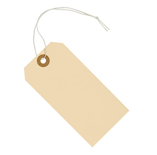 Etiketten mit elastischer Schnur – #5, 11,4 x 7,5 cm, Box mit 100 Manila-Papieretiketten mit elastischer Schlaufe und verstärktem Loch Etiketten mit elastischer Schnur – #5, 11,4 x 7,5 cm, Box mit 100 Manila-Papieretiketten mit elastischer Schlaufe und verstärktem Loch von EZDOM