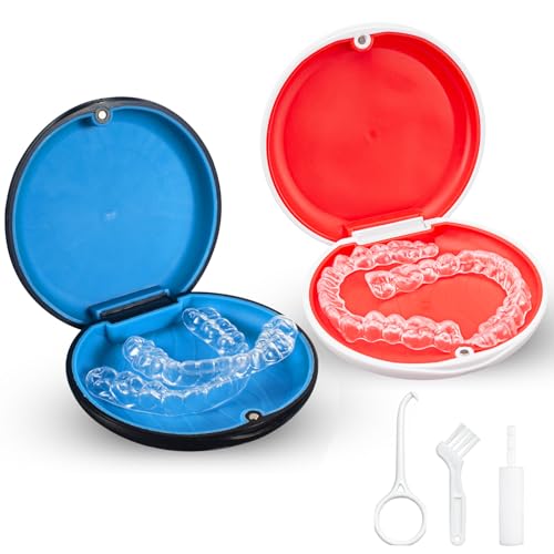 Aufbewahrungsbehälter-Set mit Magnetverschluss, Zahnkieferorthopädische Halterungsbox, Behälter für falsche Zähne, Behälter für Bleichschalen, transparenter Aligner, Prothese – Schwarz und Weiß, 2 Aufbewahrungsbehälter-Set mit Magnetverschluss, Zahnkieferorthopädische Halterungsbox, Behälter für falsche Zähne, Behälter für Bleichschalen, transparenter Aligner, Prothese – Schwarz und Weiß, 2 von EZEELAI