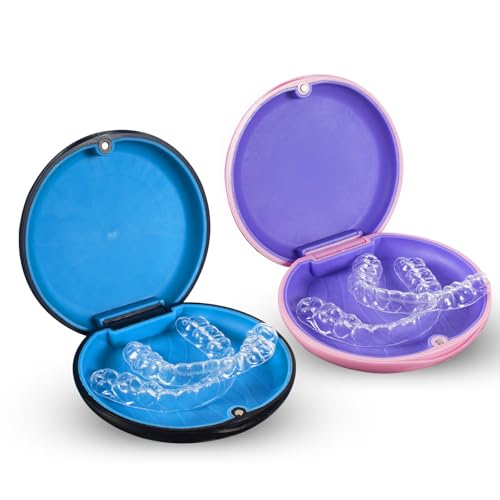 Aufbewahrungsbehälter mit Magnetverschluss, Zahnkieferorthopädische Aufbewahrungsbox, Behälter für falsche Zähne, Behälter für Bleichschalen, transparenter Aligner, Prothese – Schwarz und Rosa, 2 Aufbewahrungsbehälter mit Magnetverschluss, Zahnkieferorthopädische Aufbewahrungsbox, Behälter für falsche Zähne, Behälter für Bleichschalen, transparenter Aligner, Prothese – Schwarz und Rosa, 2 von EZEELAI