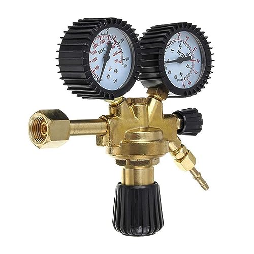 EZLUIYLDH Argonregler Argondruckmindererventil Argon CO2 Mig Tig Durchflussmesserregler 315 Bar Manometer + Tülle/Mutterregler von EZLUIYLDH