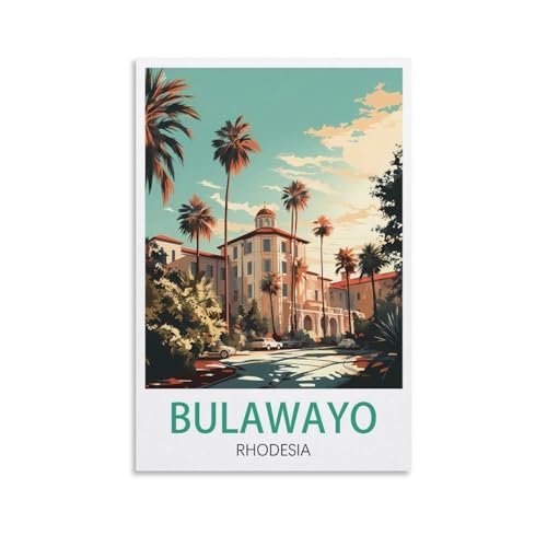DIY-Ölgemälde-Sets für Erwachsene und Kinder, Bulawayo, Rhodesien, Zahlen-Malset für Anfänger bis Fortgeschrittene, Sets enthalten Acrylfarben, Pinsel, 40 x 50 cm von EZMLFA
