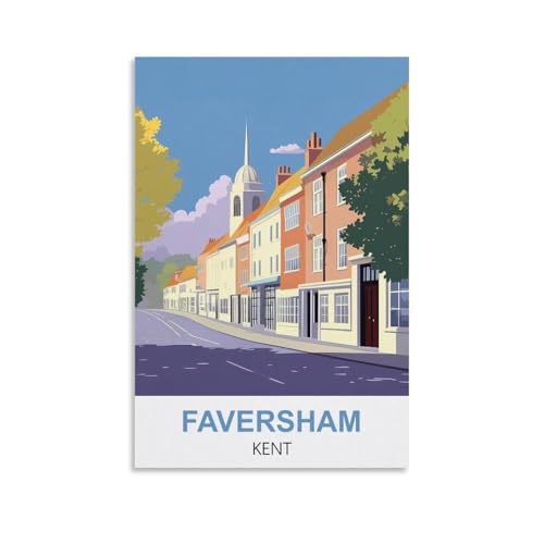 DIY-Ölgemälde-Sets für Erwachsene und Kinder, Faversham Kent, Zahlen-Malset für Anfänger bis Fortgeschrittene, Sets enthalten Acrylfarben, Pinsel, 30 x 40 cm von EZMLFA
