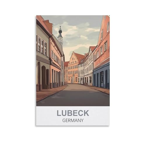 DIY-Ölgemälde-Sets für Erwachsene und Kinder, Lübeck, Deutschland, Zahlen-Malset für Anfänger bis Fortgeschrittene, Sets enthalten Acrylfarben, Pinsel, 20 x 30 cm von EZMLFA
