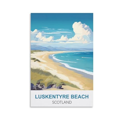 DIY-Ölgemälde-Sets für Erwachsene und Kinder, Luskentyre Beach, Schottland, Zahlen-Malset für Anfänger bis Fortgeschrittene, Sets enthalten Acrylfarben, Pinsel, 40 x 50 cm von EZMLFA