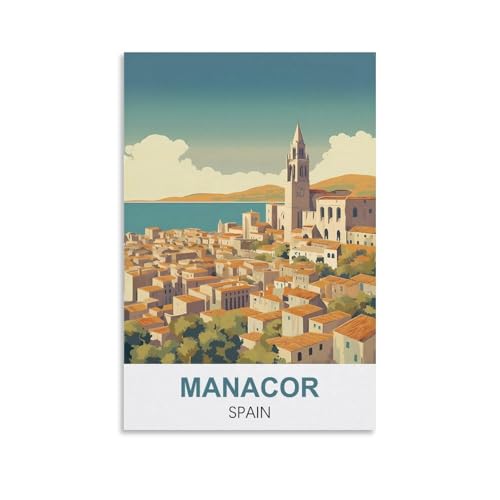 DIY-Ölgemälde-Sets für Erwachsene und Kinder, Manacor, Spanien, Zahlen-Malset für Anfänger bis Fortgeschrittene, Sets enthalten Acrylfarben, Pinsel, 40 x 50 cm von EZMLFA