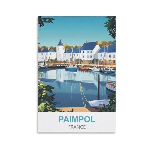 DIY-Ölgemälde-Sets für Erwachsene und Kinder, Paimpol, Frankreich, Zahlen-Malset für Anfänger bis Fortgeschrittene, Sets enthalten Acrylfarben, Pinsel, 20 x 30 cm von EZMLFA