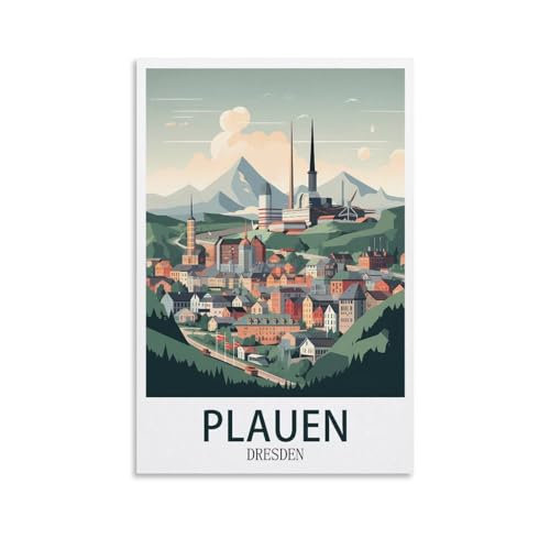 DIY-Ölgemälde-Sets für Erwachsene und Kinder, Plauen Dresden, Zahlen-Malset für Anfänger bis Fortgeschrittene, Sets enthalten Acrylfarben und Pinsel, 30 x 40 cm von EZMLFA
