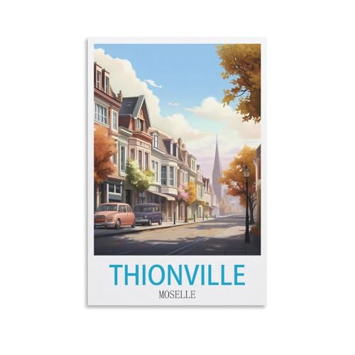 DIY-Ölgemälde-Sets für Erwachsene und Kinder, Thionville Moselle, Zahlen-Malset für Anfänger bis Fortgeschrittene, Sets enthalten Acrylfarben, Pinsel, 30 x 40 cm von EZMLFA
