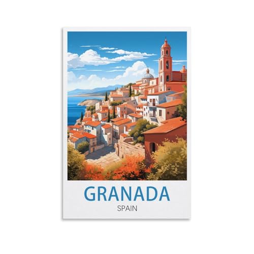 EZMLFA DIY Malen nach Zahlen für Erwachsene, Landschaft, Granada, Spanien, DIY-Ölgemälde-Set, Malen nach Zahlen, Zeichnen auf Leinwand, Kunst, Heimdekoration, Geschenke, 40 x 50 cm EZMLFA DIY Malen nach Zahlen für Erwachsene, Landschaft, Granada, Spanien, DIY-Ölgemälde-Set, Malen nach Zahlen, Zeichnen auf Leinwand, Kunst, Heimdekoration, Geschenke, 40 x 50 cm von EZMLFA