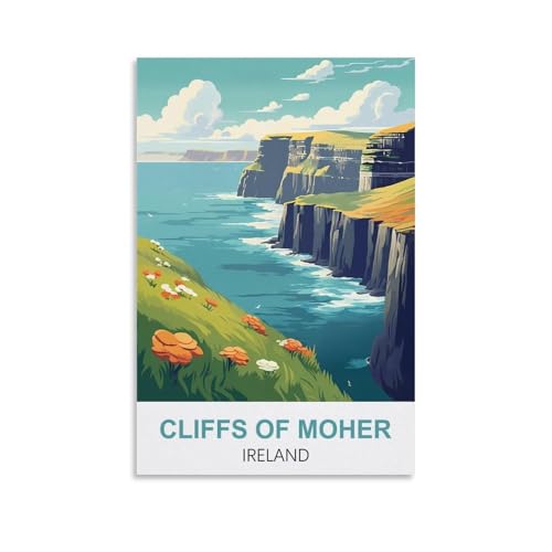 EZMLFA DIY Rahmenloses Malen-nach-Zahlen-Set, Cliffs of Moher, Irland, mit Pinsel und Acrylfarben-Set, Thema Digitales Wandkunstwerk für Zuhause, 30 x 40 cm EZMLFA DIY Rahmenloses Malen-nach-Zahlen-Set, Cliffs of Moher, Irland, mit Pinsel und Acrylfarben-Set, Thema Digitales Wandkunstwerk für Zuhause, 30 x 40 cm von EZMLFA
