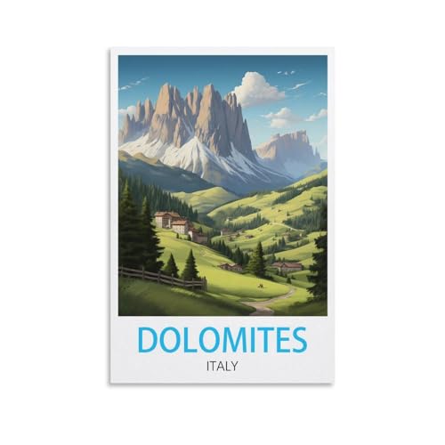 EZMLFA DIY Rahmenloses Malen-nach-Zahlen-Set, Dolomiten, Italien, mit Pinsel und Acrylfarben-Set, Thema Digitales Wandkunstwerk für Zuhause, 20 x 30 cm von EZMLFA